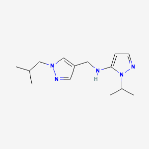 molecular formula C14H23N5 B15048561 N-{[1-(2-methylpropyl)-1H-pyrazol-4-yl]methyl}-1-(propan-2-yl)-1H-pyrazol-5-amine 