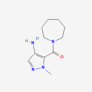 molecular formula C11H18N4O B15048577 5-(azepane-1-carbonyl)-1-methyl-1H-pyrazol-4-amine 