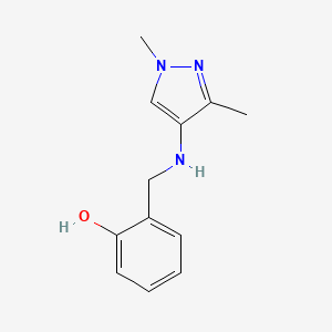 molecular formula C12H15N3O B15048588 2-{[(1,3-Dimethyl-1H-pyrazol-4-YL)amino]methyl}phenol 