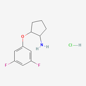molecular formula C11H14ClF2NO B15048669 2-(3,5-Difluorophenoxy)cyclopentan-1-amine hydrochloride 