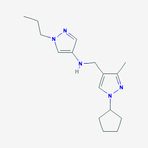 molecular formula C16H25N5 B15048702 N-[(1-cyclopentyl-3-methyl-1H-pyrazol-4-yl)methyl]-1-propyl-1H-pyrazol-4-amine 