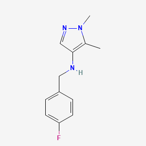 molecular formula C12H14FN3 B15048707 N-[(4-Fluorophenyl)methyl]-1,5-dimethyl-1H-pyrazol-4-amine CAS No. 1006451-30-4