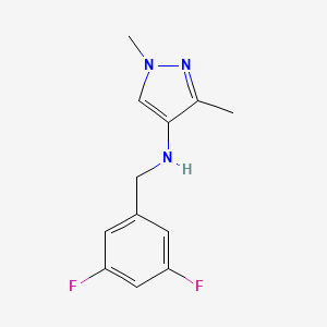 molecular formula C12H13F2N3 B15048735 N-[(3,5-difluorophenyl)methyl]-1,3-dimethyl-1H-pyrazol-4-amine 