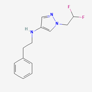 molecular formula C13H15F2N3 B15048757 1-(2,2-difluoroethyl)-N-(2-phenylethyl)-1H-pyrazol-4-amine 