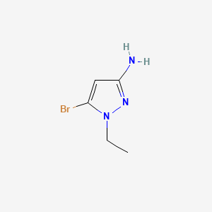 molecular formula C5H8BrN3 B15048774 5-bromo-1-ethyl-1H-pyrazol-3-amine 