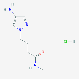 molecular formula C8H15ClN4O B15048928 4-(4-amino-1H-pyrazol-1-yl)-N-methylbutanamide hydrochloride CAS No. 1185295-00-4