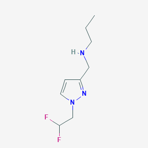 molecular formula C9H15F2N3 B15049016 {[1-(2,2-difluoroethyl)-1H-pyrazol-3-yl]methyl}(propyl)amine 
