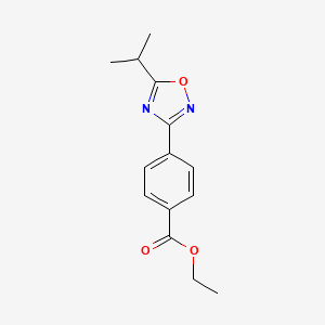 molecular formula C14H16N2O3 B1504906 Ethyl 4-(5-isopropyl-1,2,4-oxadiazol-3-YL)benzoate CAS No. 1166756-84-8