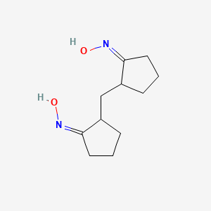 molecular formula C11H18N2O2 B15049186 N-[(1E)-2-{[(2E)-2-(hydroxyimino)cyclopentyl]methyl}cyclopentylidene]hydroxylamine 
