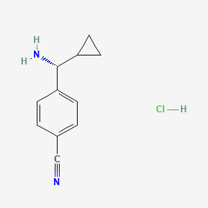 molecular formula C11H13ClN2 B15049189 4-[(R)-Amino(cyclopropyl)methyl]benzonitrile hydrochloride 