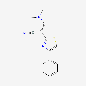 molecular formula C14H13N3S B15049237 3-(Dimethylamino)-2-(4-phenyl-1,3-thiazol-2-yl)prop-2-enenitrile 
