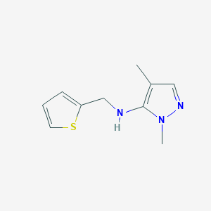 molecular formula C10H13N3S B15049337 1,4-dimethyl-N-(thiophen-2-ylmethyl)-1H-pyrazol-5-amine 