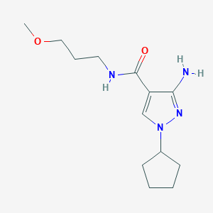 molecular formula C13H22N4O2 B15049359 3-Amino-1-cyclopentyl-N-(3-methoxypropyl)-1H-pyrazole-4-carboxamide 