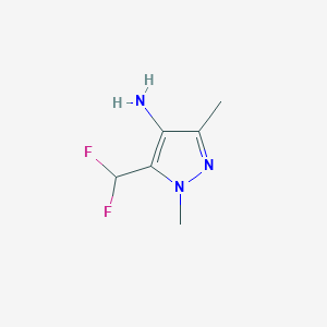 molecular formula C6H9F2N3 B15049419 5-(difluoromethyl)-1,3-dimethyl-1H-pyrazol-4-amine 