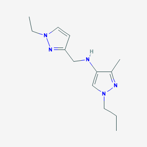 molecular formula C13H21N5 B15049428 N-[(1-ethyl-1H-pyrazol-3-yl)methyl]-3-methyl-1-propyl-1H-pyrazol-4-amine CAS No. 1855944-43-2