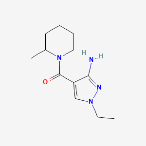 molecular formula C12H20N4O B15049429 1-ethyl-4-(2-methylpiperidine-1-carbonyl)-1H-pyrazol-3-amine 