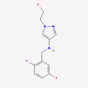 molecular formula C12H12F3N3 B15049444 N-[(2,5-difluorophenyl)methyl]-1-(2-fluoroethyl)-1H-pyrazol-4-amine 