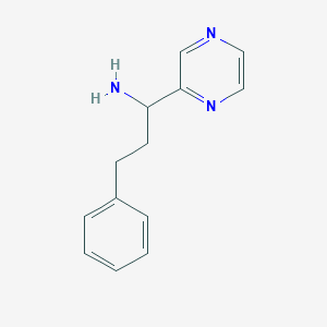 B1504945 3-Phenyl-1-(pyrazin-2-yl)propan-1-amine CAS No. 885275-26-3