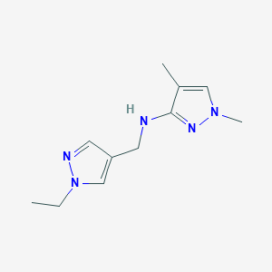 molecular formula C11H17N5 B15049470 N-[(1-ethyl-1H-pyrazol-4-yl)methyl]-1,4-dimethyl-1H-pyrazol-3-amine 