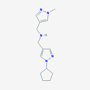 molecular formula C14H21N5 B15049482 [(1-cyclopentyl-1H-pyrazol-4-yl)methyl][(1-methyl-1H-pyrazol-4-yl)methyl]amine 