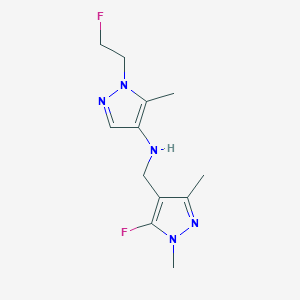 molecular formula C12H17F2N5 B15049500 N-[(5-fluoro-1,3-dimethyl-1H-pyrazol-4-yl)methyl]-1-(2-fluoroethyl)-5-methyl-1H-pyrazol-4-amine 