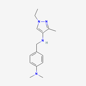 molecular formula C15H22N4 B15049532 N-{[4-(dimethylamino)phenyl]methyl}-1-ethyl-3-methyl-1H-pyrazol-4-amine 