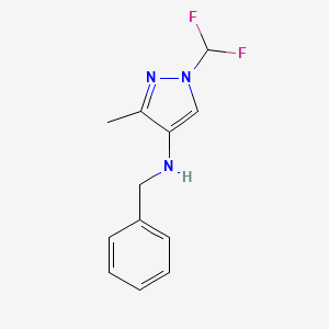 molecular formula C12H13F2N3 B15049568 N-benzyl-1-(difluoromethyl)-3-methyl-1H-pyrazol-4-amine CAS No. 1856085-44-3