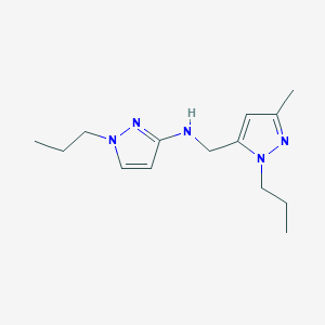 molecular formula C14H23N5 B15049570 N-[(3-methyl-1-propyl-1H-pyrazol-5-yl)methyl]-1-propyl-1H-pyrazol-3-amine 