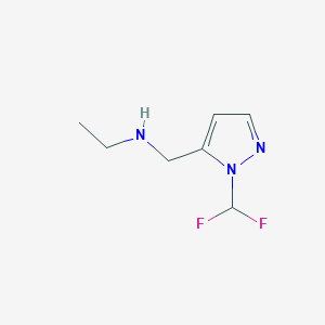 molecular formula C7H11F2N3 B15049592 N-{[1-(difluoromethyl)-1H-pyrazol-5-yl]methyl}ethanamine 