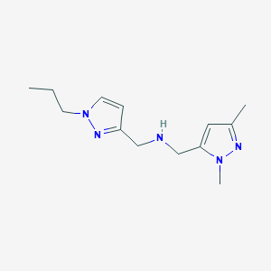 molecular formula C13H21N5 B15049629 [(1,3-dimethyl-1H-pyrazol-5-yl)methyl][(1-propyl-1H-pyrazol-3-yl)methyl]amine 
