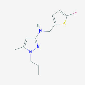 molecular formula C12H16FN3S B15049656 N-[(5-fluorothiophen-2-yl)methyl]-5-methyl-1-propyl-1H-pyrazol-3-amine 