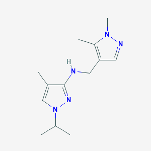 molecular formula C13H21N5 B15049798 N-[(1,5-dimethyl-1H-pyrazol-4-yl)methyl]-4-methyl-1-(propan-2-yl)-1H-pyrazol-3-amine 