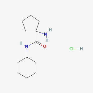 molecular formula C12H23ClN2O B15049832 1-Amino-N-cyclohexylcyclopentane-1-carboxamide hydrochloride 
