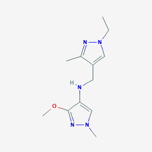 molecular formula C12H19N5O B15049918 N-[(1-ethyl-3-methyl-1H-pyrazol-4-yl)methyl]-3-methoxy-1-methyl-1H-pyrazol-4-amine 