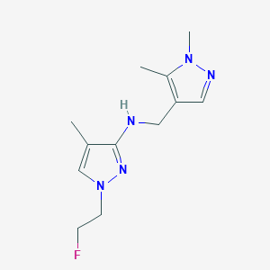 molecular formula C12H18FN5 B15049980 N-[(1,5-dimethyl-1H-pyrazol-4-yl)methyl]-1-(2-fluoroethyl)-4-methyl-1H-pyrazol-3-amine 