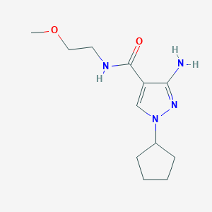 molecular formula C12H20N4O2 B15050034 3-Amino-1-cyclopentyl-N-(2-methoxyethyl)-1H-pyrazole-4-carboxamide 