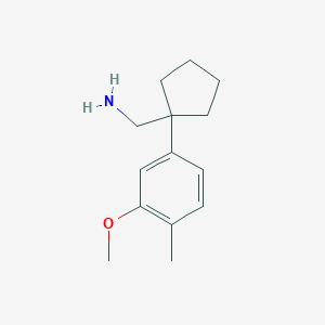 molecular formula C14H21NO B15050105 1-(3-Methoxy-4-methylphenyl)cyclopentanemethanamine 
