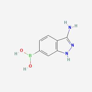 molecular formula C7H8BN3O2 B15050196 (3-amino-1H-indazol-6-yl)boronic acid 