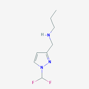 molecular formula C8H13F2N3 B15050202 {[1-(difluoromethyl)-1H-pyrazol-3-yl]methyl}(propyl)amine 