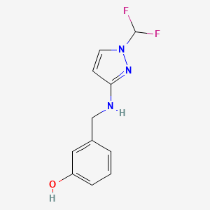 molecular formula C11H11F2N3O B15050209 3-({[1-(difluoromethyl)-1H-pyrazol-3-yl]amino}methyl)phenol 