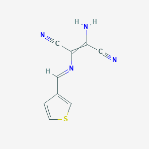 molecular formula C9H6N4S B15050219 2-Amino-3-{[(thiophen-3-yl)methylidene]amino}but-2-enedinitrile 