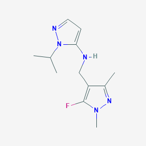 molecular formula C12H18FN5 B15050237 N-[(5-fluoro-1,3-dimethyl-1H-pyrazol-4-yl)methyl]-1-(propan-2-yl)-1H-pyrazol-5-amine 