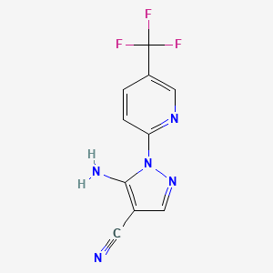 molecular formula C10H6F3N5 B15050258 5-amino-1-(5-(trifluoromethyl)pyridin-2-yl)-1H-pyrazole-4-carbonitrile 