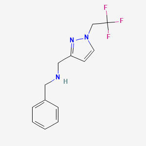 molecular formula C13H14F3N3 B15050454 benzyl({[1-(2,2,2-trifluoroethyl)-1H-pyrazol-3-yl]methyl})amine 