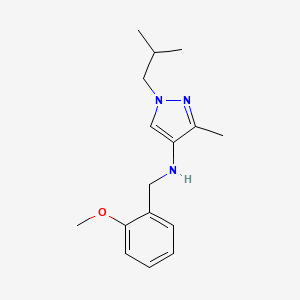 molecular formula C16H23N3O B15050530 N-[(2-methoxyphenyl)methyl]-3-methyl-1-(2-methylpropyl)-1H-pyrazol-4-amine 