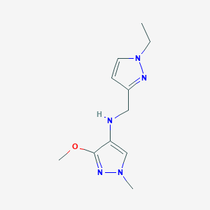 molecular formula C11H17N5O B15050571 N-[(1-ethyl-1H-pyrazol-3-yl)methyl]-3-methoxy-1-methyl-1H-pyrazol-4-amine CAS No. 1856031-68-9