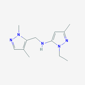 molecular formula C12H19N5 B15050576 N-[(1,4-dimethyl-1H-pyrazol-5-yl)methyl]-1-ethyl-3-methyl-1H-pyrazol-5-amine 