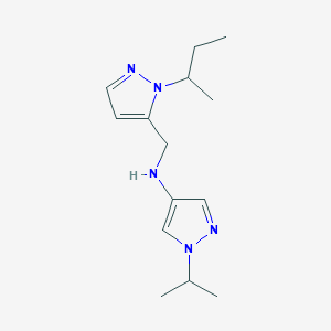 molecular formula C14H23N5 B15050584 N-{[1-(butan-2-yl)-1H-pyrazol-5-yl]methyl}-1-(propan-2-yl)-1H-pyrazol-4-amine 