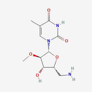 molecular formula C11H17N3O5 B15050609 1-[(2R,3R,4S,5R)-5-(aminomethyl)-4-hydroxy-3-methoxyoxolan-2-yl]-5-methyl-1,2,3,4-tetrahydropyrimidine-2,4-dione 