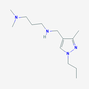 molecular formula C13H26N4 B15050740 [3-(dimethylamino)propyl][(3-methyl-1-propyl-1H-pyrazol-4-yl)methyl]amine 